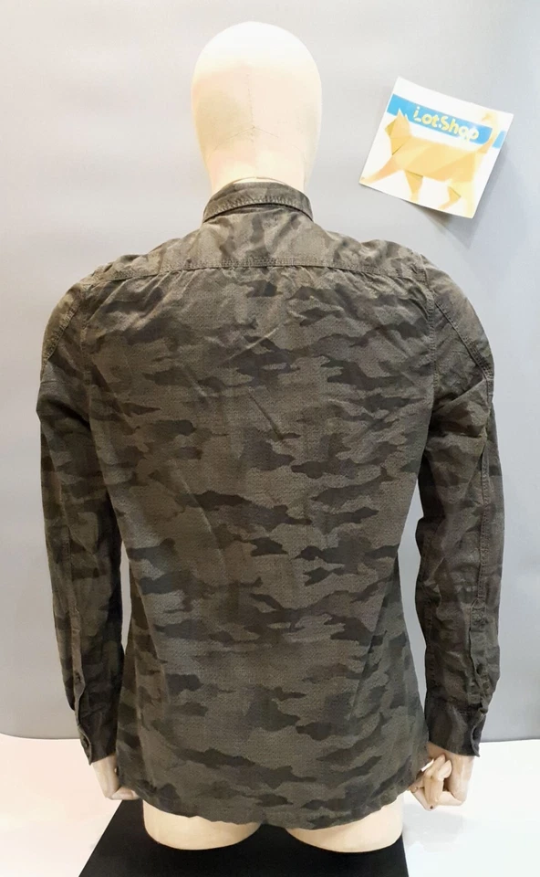 Camisa militar híbrida de combate con botones verde camuflaje SUPERDRY ARMY para hombre talla M-L Foto 2 de 4