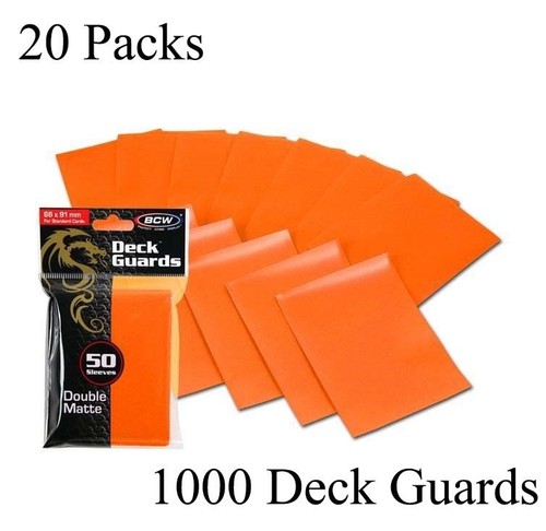 1000 Matte Orange MTG BCW Deck Guards CCG Pokemon Gaming Card Sleeves 20 Pack - Picture 1 of 3