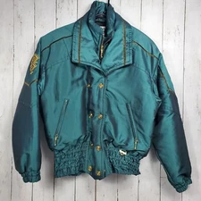 Vintage Women's Fera Skiwear Jacket Winter Puffer Coat Size 8 Iridescent Green 