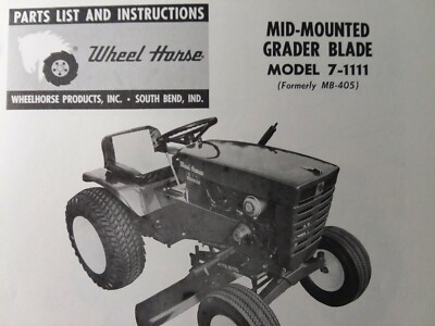Wheel Horse Tractor Mid-Mounted Grader Blade Implement Owner Parts (2  Manuals