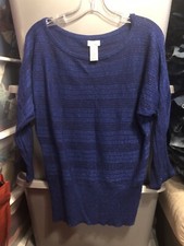 Jaclyn Smith blue sparkle pullover sweater size small