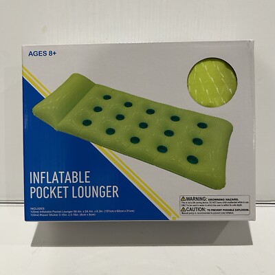 Inflatable Pocket Lounger Float Green 59.4in X 24.4in X 8.3in New | eBay