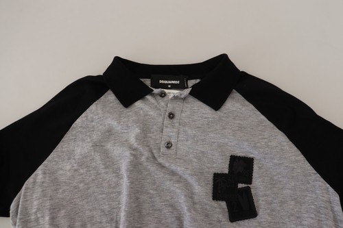 DSQUARED2 T-shirt Gray Black Cotton Short Sleeves Collared IT48/US38/M 610usd - Picture 6 of 10