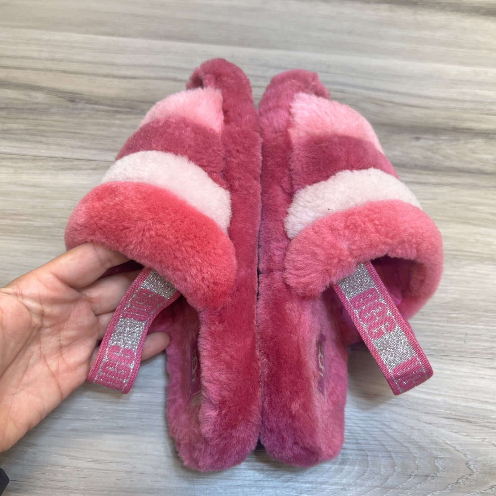 SAOLA UGG Fluff Yeah Slide slipper scarpa suola spessa rosa taglia ragazza taglia 5 EU 37