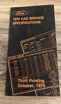 Ford 1976 Car Service Specifications 3rd Printing October 1976 | eBay