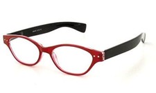 Calabria R544S Multi-Color Spring Hinge Designer Reading Glasses Red Black 3.50