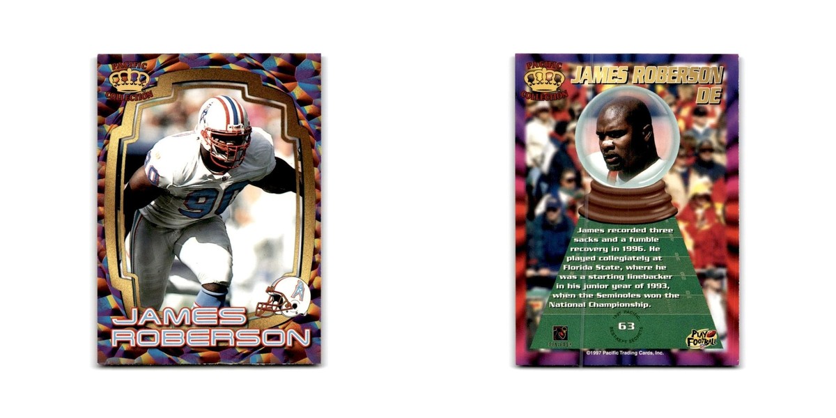 James Roberson 1997 Pacific #63 Houston Oilers Football Card James Roberson 1997 Pacific #63 Houston Oilers Football Card