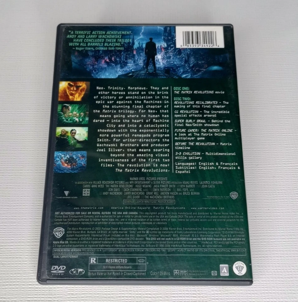 The Matrix Revolutions Widescreen 2 Disc Edition DVD Warner Bros - Image 2 of 4