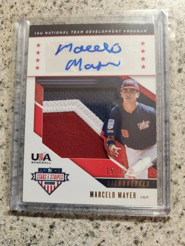 MARCELO MAYER STARS & STRIPES SILHOUETTES JERSEY & AUTO 15/15 RED SOX