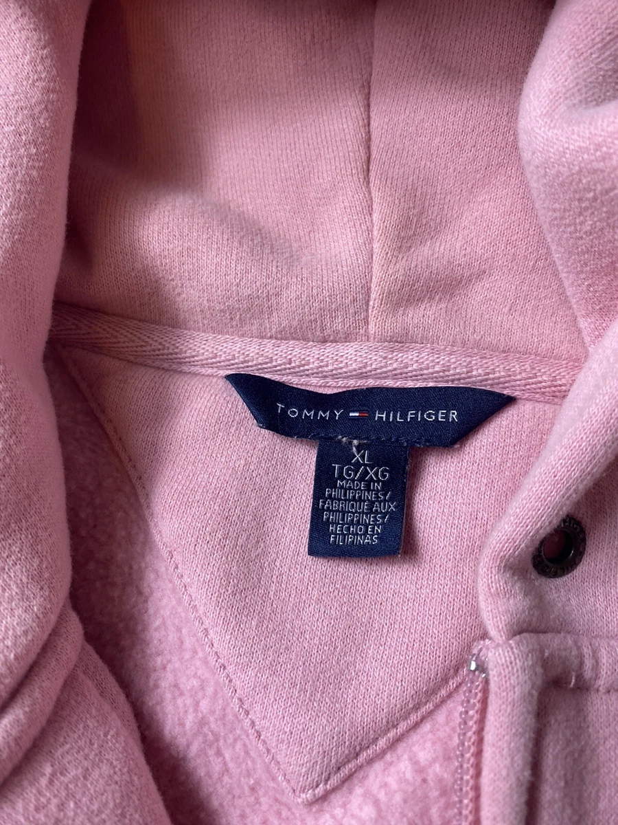 Tommy hilfiger pink best sale zip up hoodie