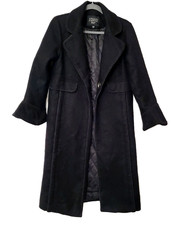 Sophisticated Black Long Coat With Quilted Lining High Quality Coat Size S 
