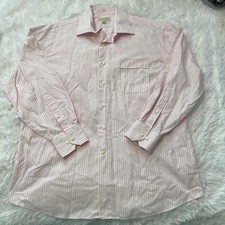 Tommy Bahama Mens Sz 16.5 32/33 Pink Stripe Long Sleeve Button Down Dress Shirt
