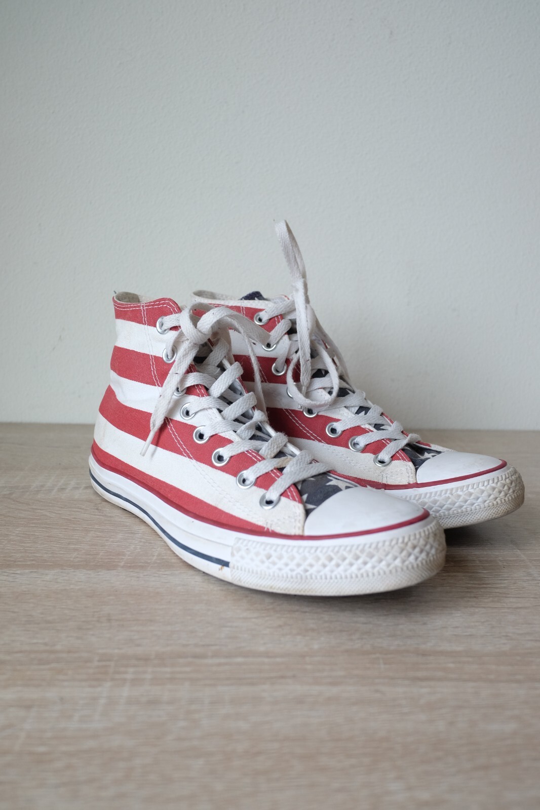Converse All Star Chuck Taylor American Flag High Top Shoes Red White