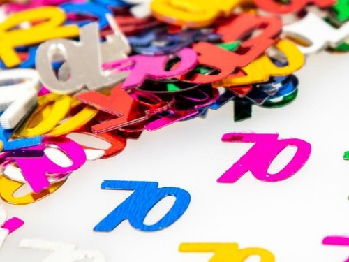 Tabletop Confetti Multicolour 70th Birthday Anniversary Scatter Party Decor X5 - Picture 4 of 6