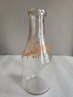 Wayside Dairy Belgium Wi 1 Qt Milk Bottle   Give Them A Healthful Orange Drink