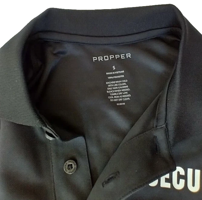 Uniforme de seguridad Propper para hombre pequeño manga corta Dri Fit polo negro Foto 3 de 4