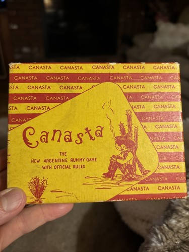 1950 Vintage Canasta Set Kingsbridge W/Original Cards, G/VG