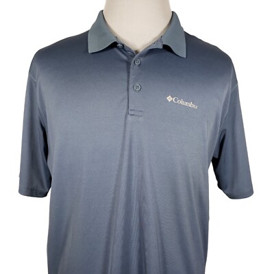Columbia Golf Polo Shirt Men Sz L Green Sweat Activated Cooling Omni Freeze Zero