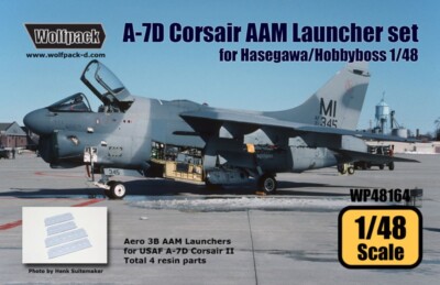 MW22 WOLFPACK WP48164 A-7D CORSAIR II AAM LAUNCHER SET (FOR HASEGAWA 1/48) ZUBEH