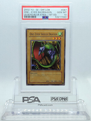 YUGIOH 1ST ED LOB-087 ONE-EYED SHIELD DRAGON PSA 10 GEM MINT