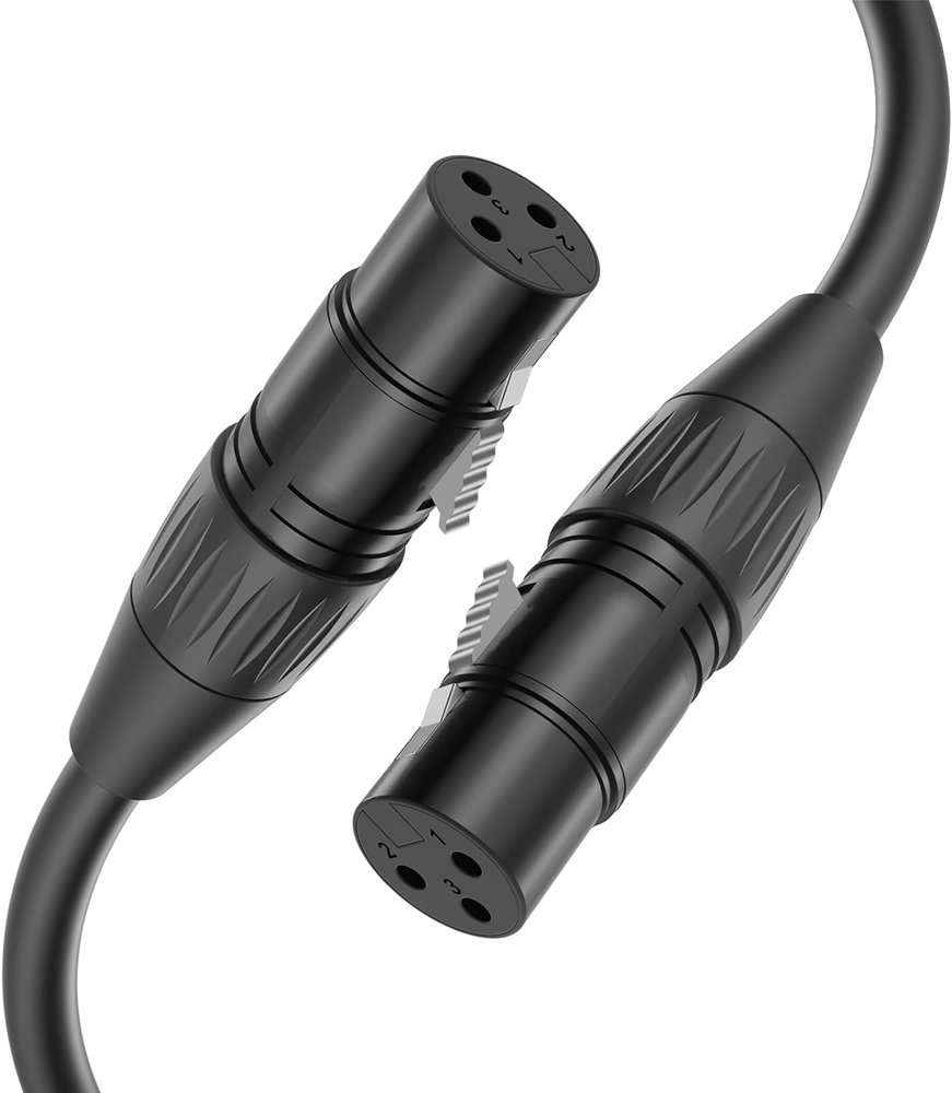 Female XLR to XLR Mic Cable 3-Pin Microphone Audio Connector