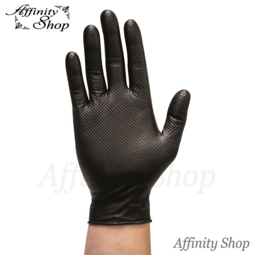 DISPOSABLE NITRILE GLOVES Mack Traction Work Safety Nitriles Black/Orange AS/NZS - Picture 4 of 9