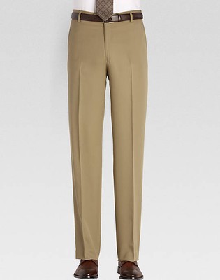 100% WOOL TAN SLACKS UNHEMMED 