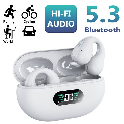 Bone Conduction Ear Earring Type Sport Clip Ear Wireless Bluetooth 5.3 Earphones