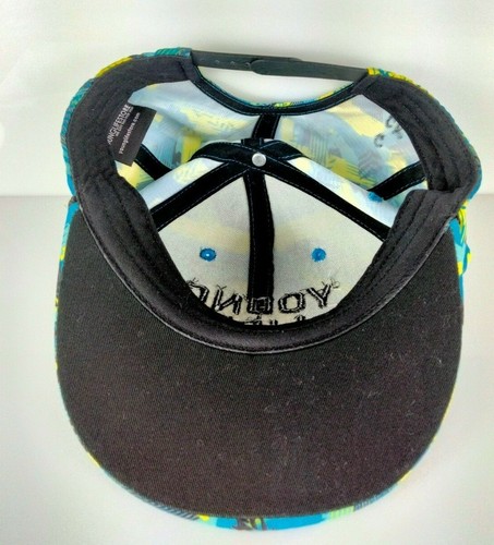 Gorra de béisbol Young Life floral azul amarillo negro retro con cierre a presión - Imagen 4 de 7
