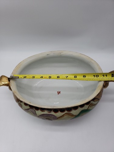 Vintage Satsuma Tureen with Lid Gold Gilt with Plate - Picture 15 of 23
