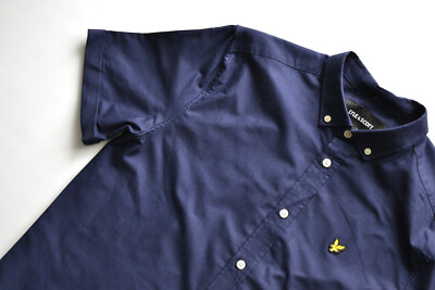 LYLE & SCOTT Herren Hemd Men's Shirt Gr. M Kurzarm/Short Sleeve Dunkelblau