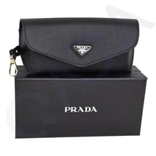 Prada Saffiano Soft Leather Case for Eyeglasses Sunglasses w/ Cloth & Box
