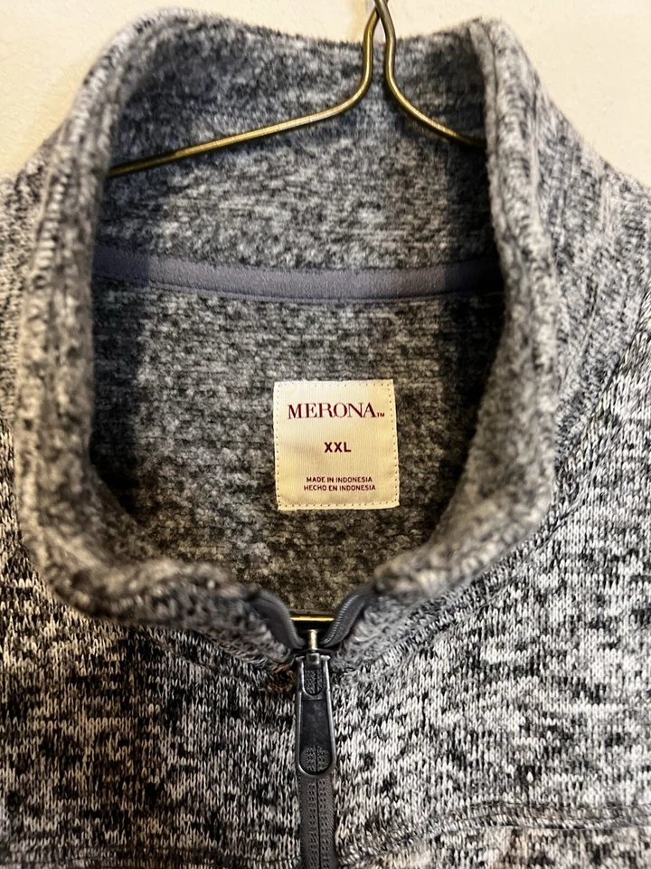 Chaleco polar Merona con cremallera frontal en gris. Bolsillo lateral y superior. Talla XXL Foto 4 de 4