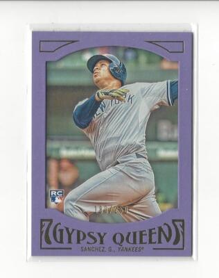2016 Topps Gypsy Queen Purple Frame #72 Gary Sanchez Rookie Yankees Brewers /250