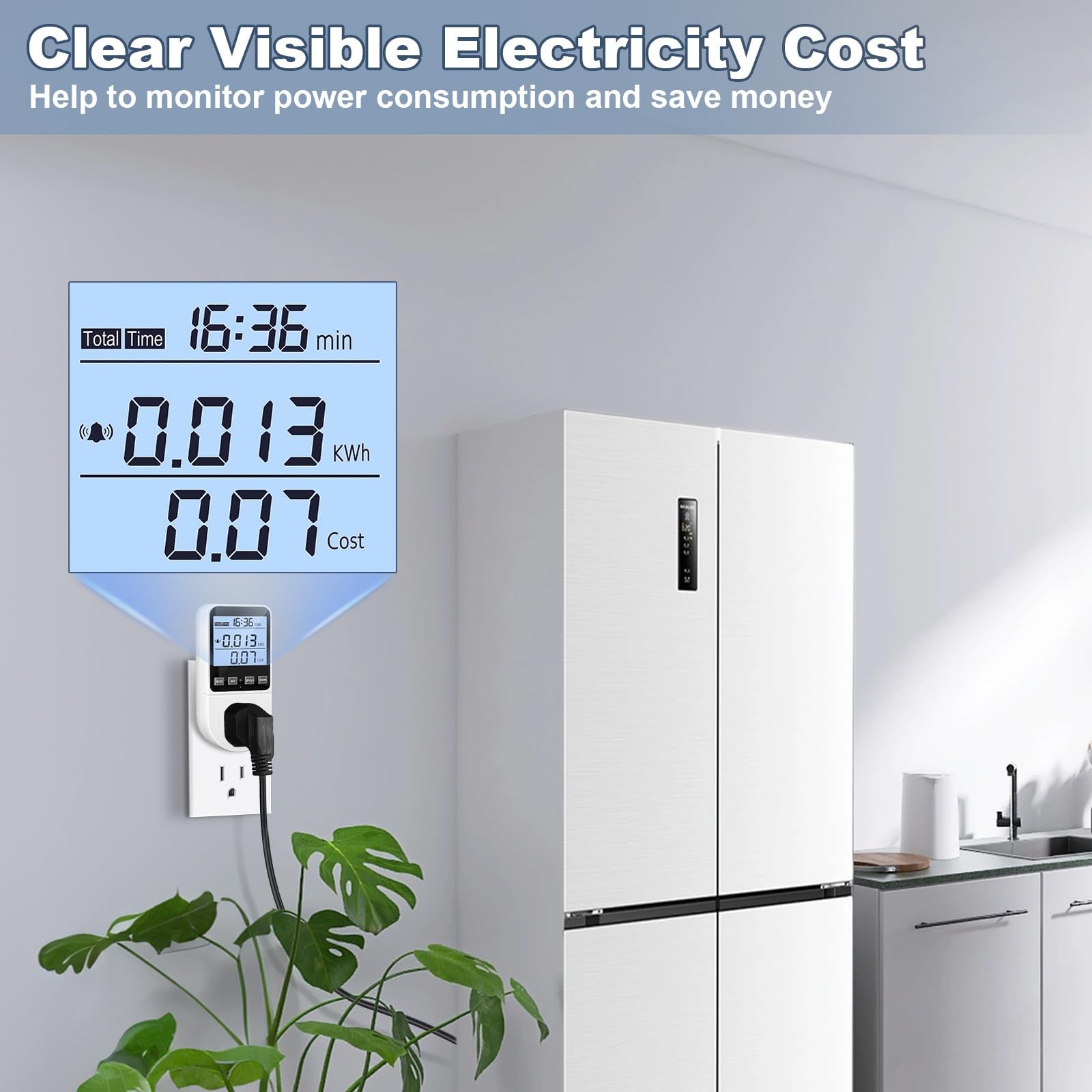 2 Pack Upgraded Watt Meter, Power Meter Plug Electricity Usage Monitor, Home ...