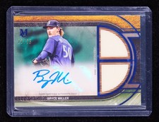 Bryce Miller 2025 Topps Museum Swatches Dual Relic Auto Sapphire 22/25 [klsB36
