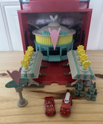 Disney Pixar Cars On-The-Go Flo's V-8 Cafe Playset Complete Used