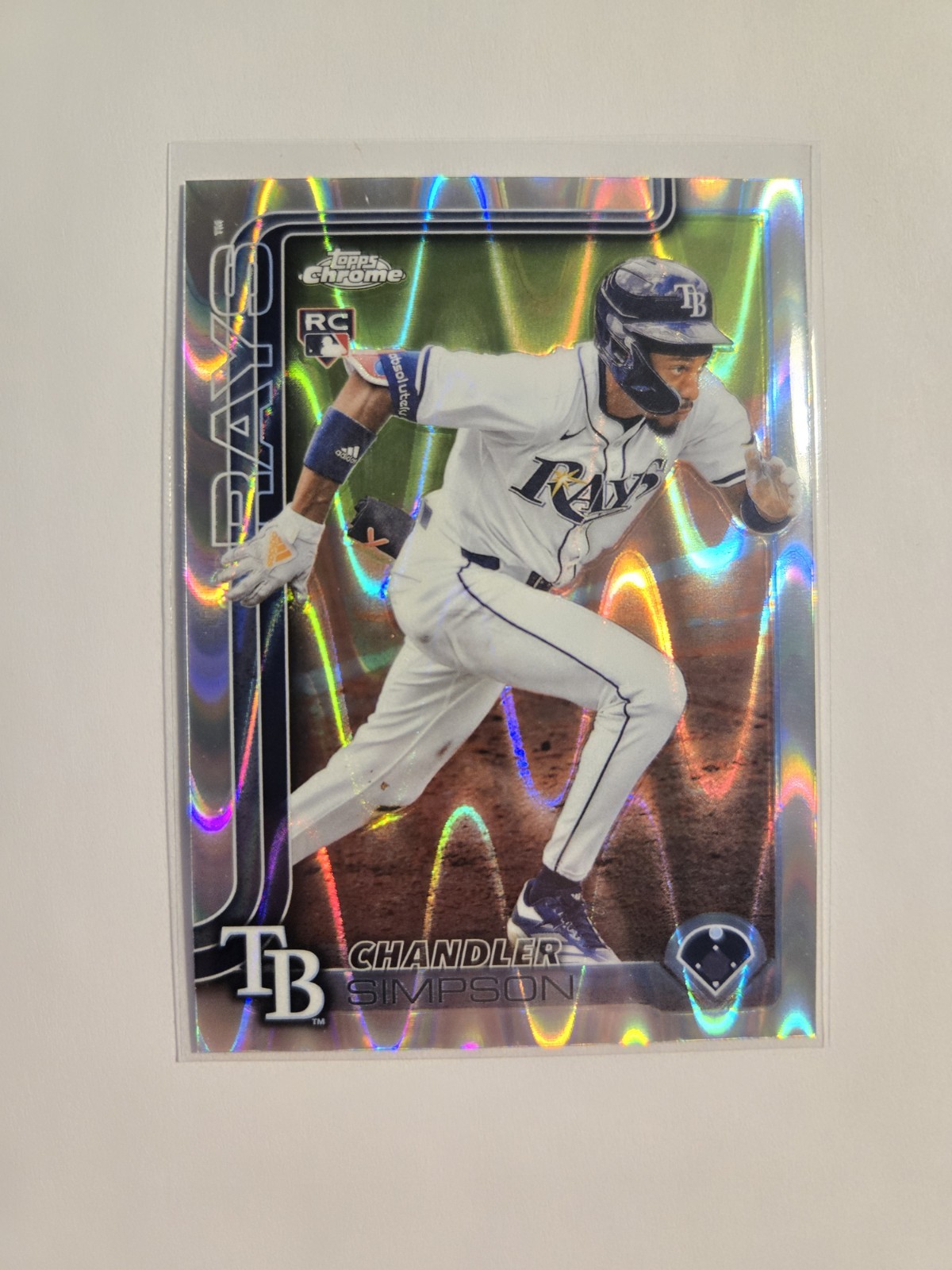 2025 Topps Chrome Update Raywave Refractor SP Chandler Simpson #USC179 RC Rays