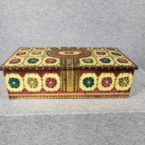 Vintage Baret Ware Art Grace Tin Box #227 Made in England Floral Embossed
