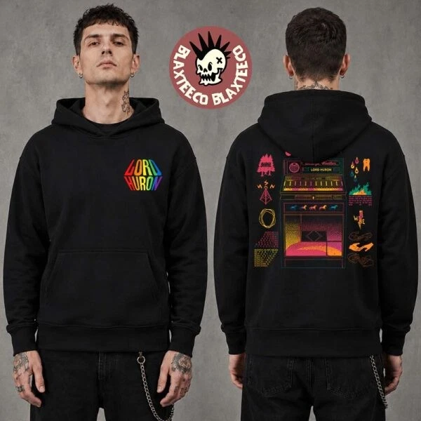Lord Huron Cosmic Selector Tour 2026 Merch Rainbow Double Sided Hoodie
