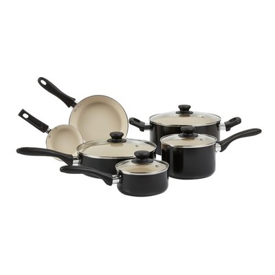 Retailer Basics 11-Piece Ceramic Non-Stick Pots And Pans Set Dishwasher Oven Saf