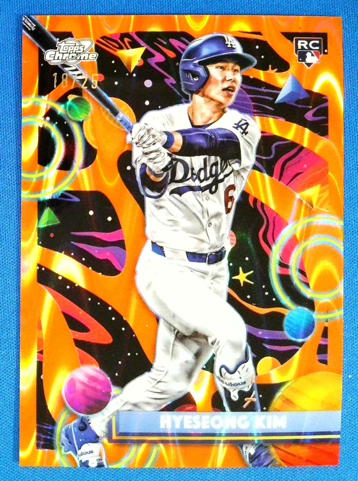 Hyeseong Kim RC Orange Galactic /25 Dodgers 2025 Topps Cosmic Chrome #181