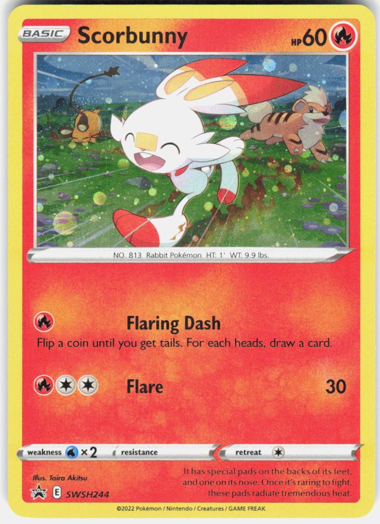 Pokemon TCG Scorbunny (Cosmos Holo) Sword & Shield Promo SWSH244 NM