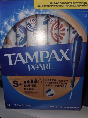6 Boxes Tampax S+ Tampons Super Plus 18 Count Each Box New Sealed