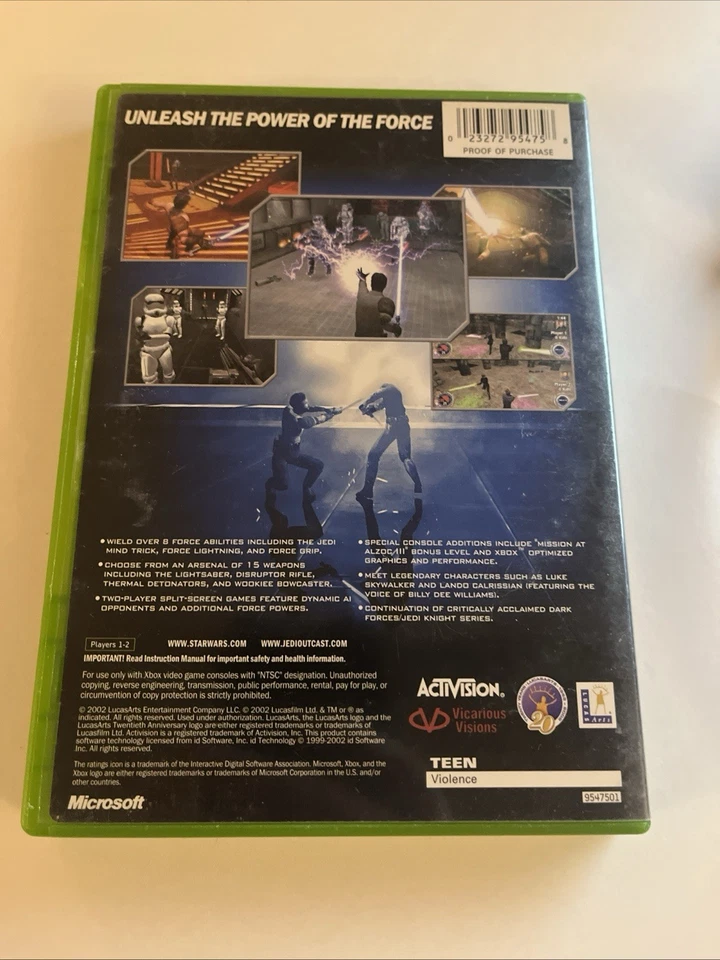 Star Wars: Jedi Knight II -- Jedi Outcast (Microsoft Xbox, 2002) en caja con manual Foto 2 de 4