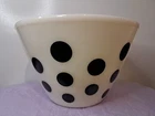 Vintage Fire King Glass Mixing Bowl Black Dot Splash Proof 4 Qt 9 1/2" D 6" T