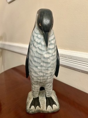 Folk Art Carved and Hand Painted Penguin Figure - Canadiana Collection -10  Tall