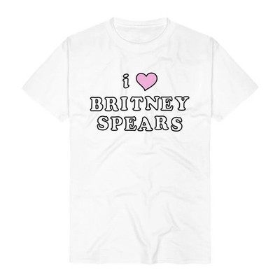 Spears, Britney T-Shirt Herren I Love Britney weiß