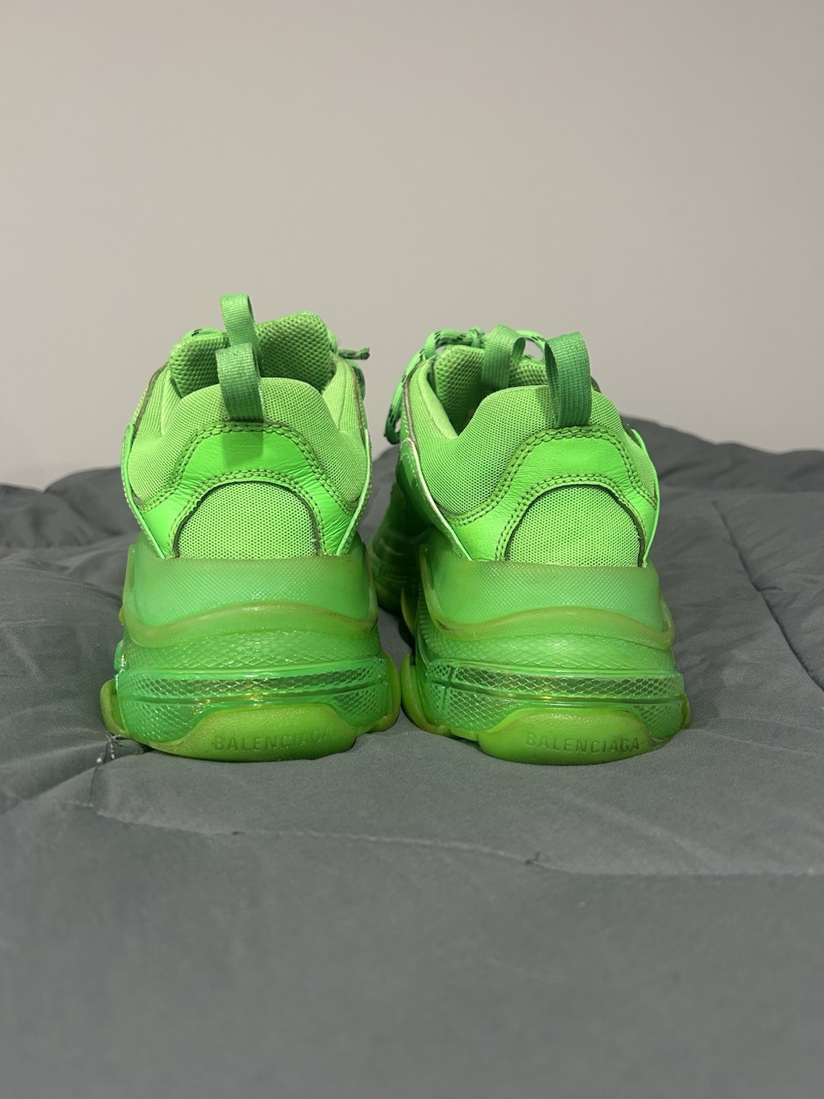 SAOLA Balenciaga Triple S suola trasparente verde fluo taglia 10