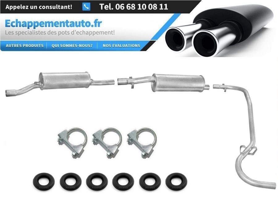 Échappement Citroen C25D kit arrière complet pour moteurs 1.9D et 2.5D de 1982 à 1994